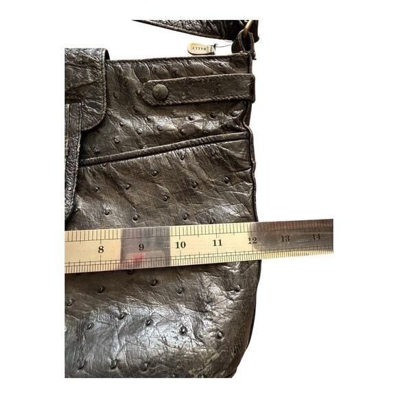 BALLY Vintage Shoulder Bag Purse Ostrich Black Ladies - Picture 10 of 14